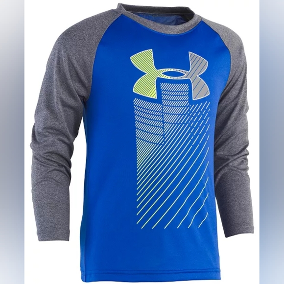 Under Armour Little Boys Rising Big Logo Raglan T-Shirt Size (5) - Picture 1 of 7